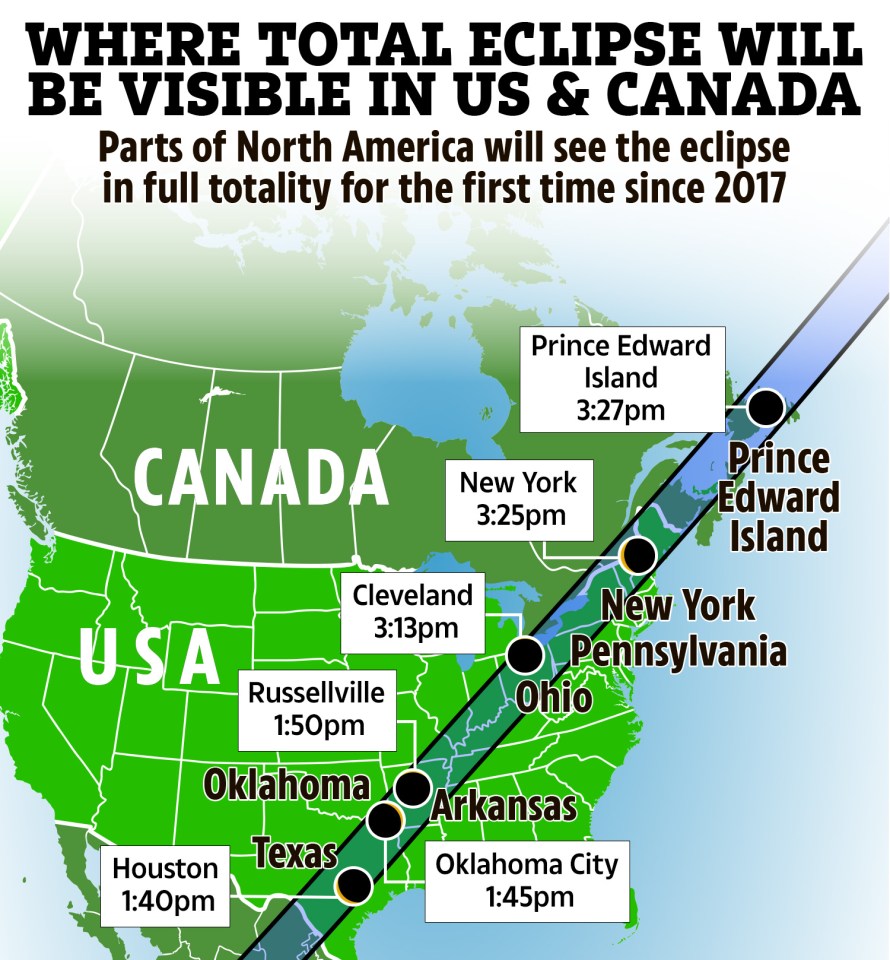 Where to see the eclipse in the US