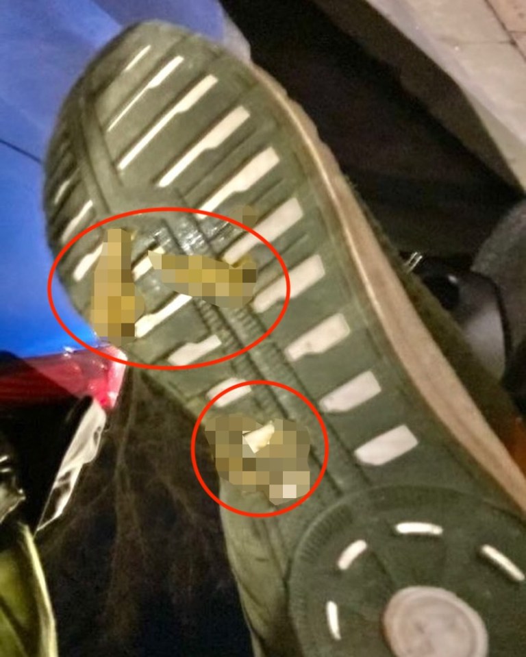 The seller claimed that they'd forgot to clean the trainers before selling them