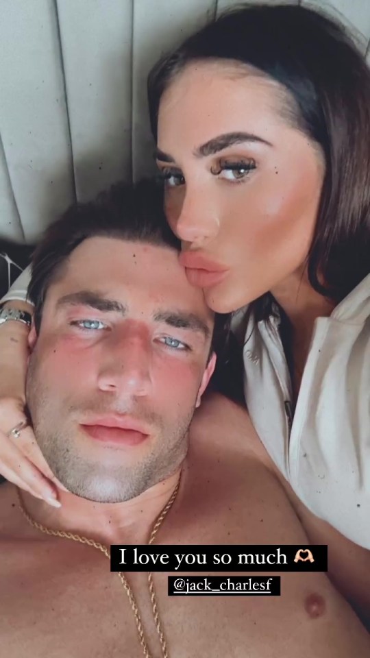 Chloe Brockett and Jack Fincham put on a loved-up display for her Instagram followers