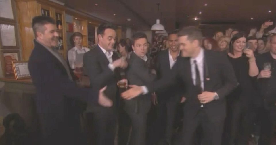 Ant and Dec were able to team up with crooner Michael Buble in un unlikely setting