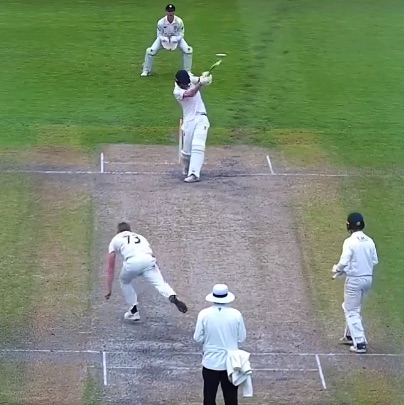 We've all seen Flintoff playing this iconic pull shot... but this is Freddie's 16-year-old lad Rocky