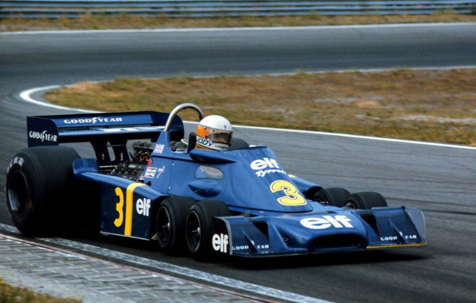 The original Tyrell P34 being driven by Jody Scheckter at the 1976 Dutch Grand Prix