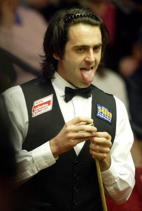 Ronnie O'Sullivan during his first round match against Stephen Maguire at The 2004 Embassy World Snooker Championships at Sheffield, Wednesday April 21, 2004.PA Photo: Gareth Copley.