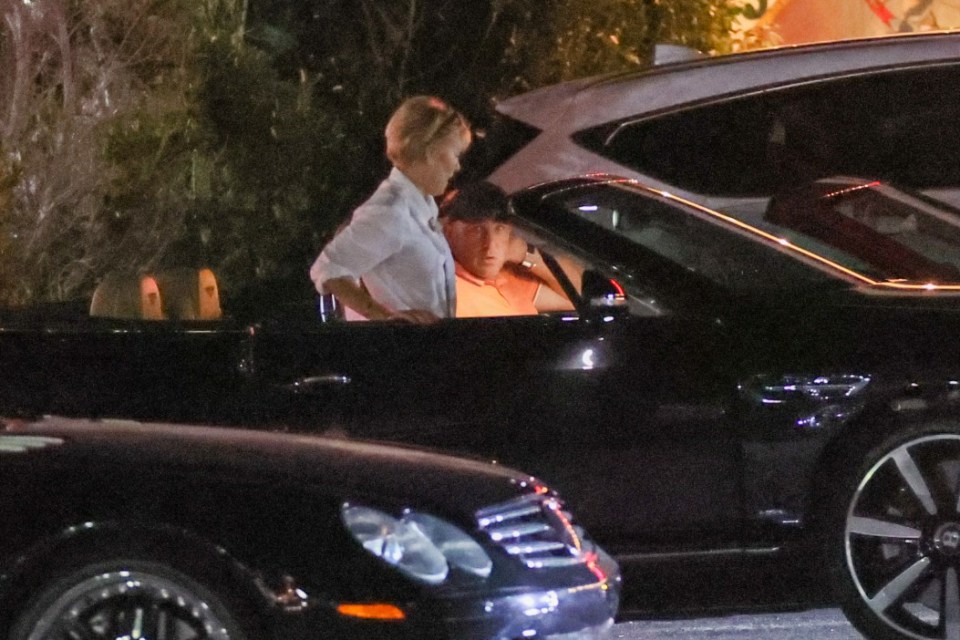 The pair were pictured at a restaurant in California before driving off in Vinnie's Bentley