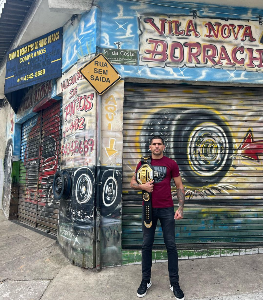 Pereira visited the tyre shop he used to work at after scooping his first UFC title