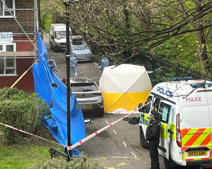 A woman’s body was found in a car down an alleyway in Hackney this morning