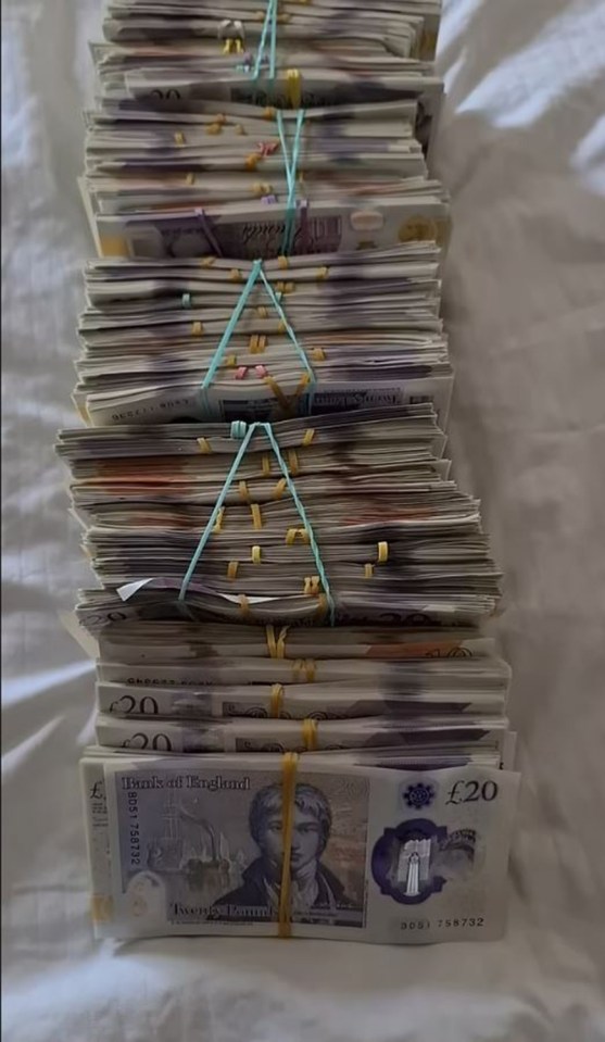 Some of the cash seized from the gang