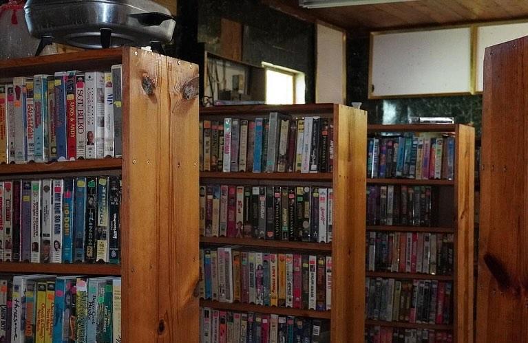 The urban explorer captured rows and rows of shelves stacked with old cassettes