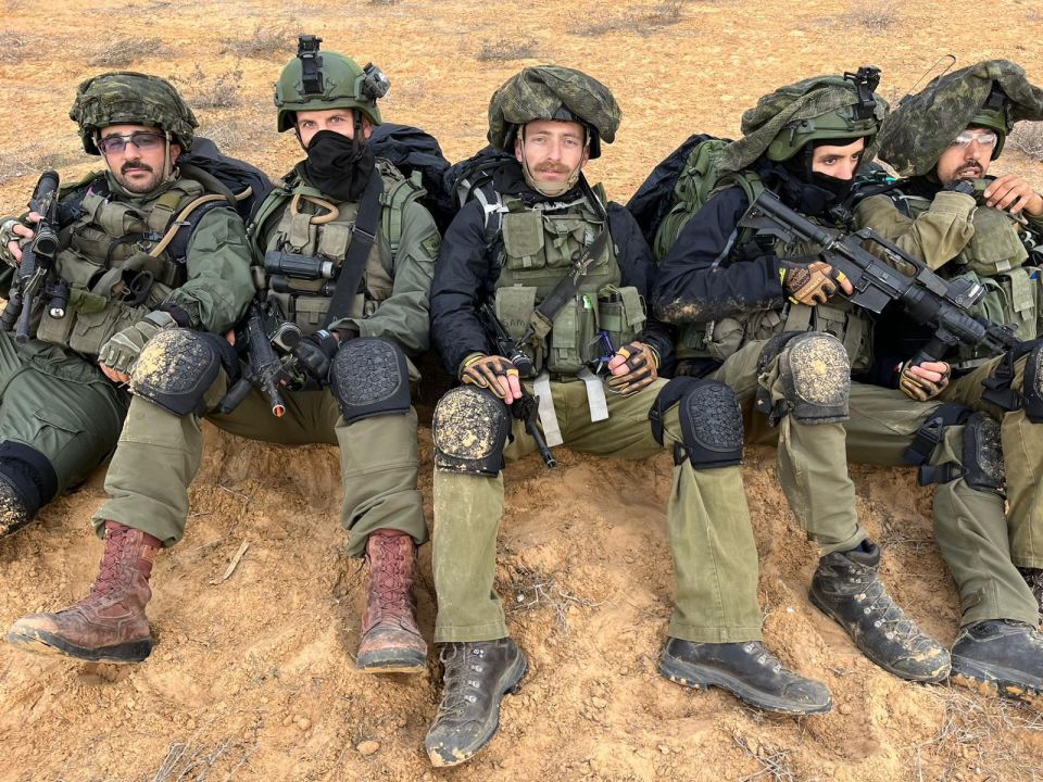 Sam and his fellow soldiers kitted out to take on Hamas