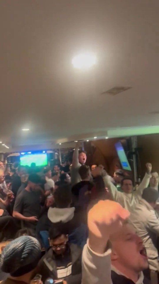 Arsenal fans were filmed at a pub in Munich before the match