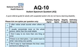 The quiz helps spot autistic behaviours (Source: NHS)