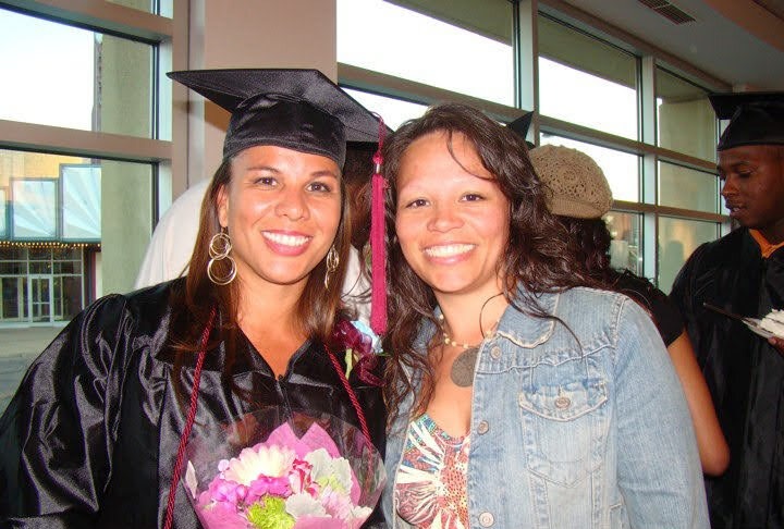 The first thing Natalie did when she left Scientology was go back to school and get her GED; pictured with Lana at her graduation