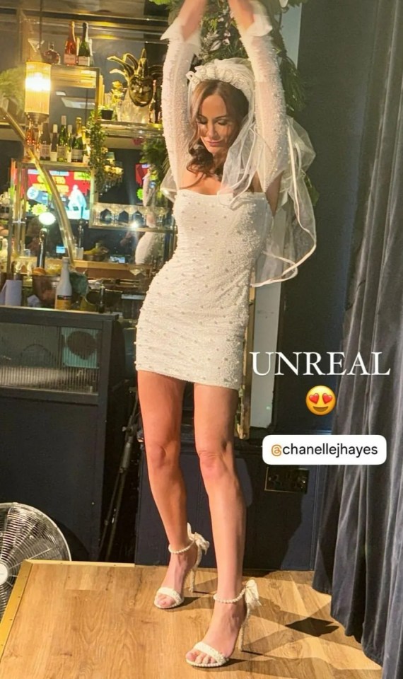 The ex-Big Brother star looked incredible in a white bridal frock