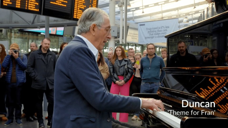 Talented pianist Duncan performed a beautiful tune which he dedicated to his wife