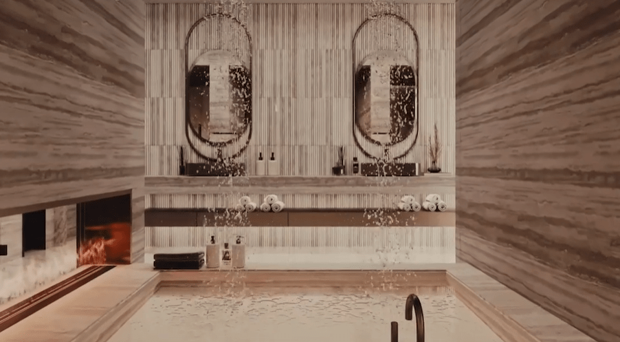 A luxurious bathroom in one of the homes