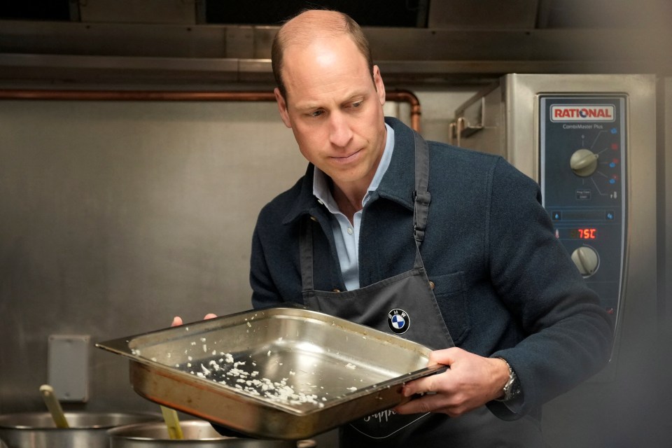 On Thursday William helped out at a food bank in Surrey