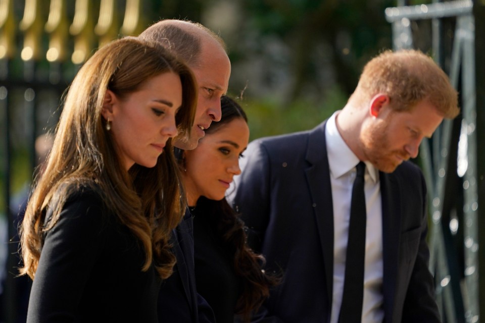 Prince William and Kate, Princess of Wales with Prince Harry and Meghan in 2022