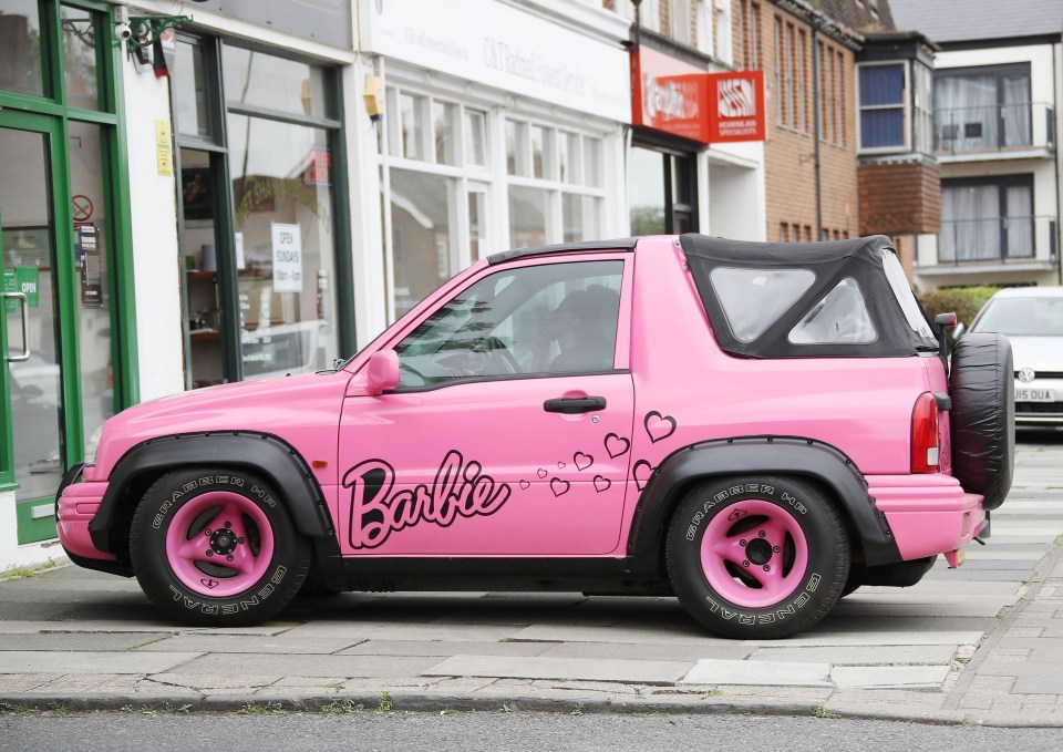 Her signature pink 4X4, you always know when Katie's in town