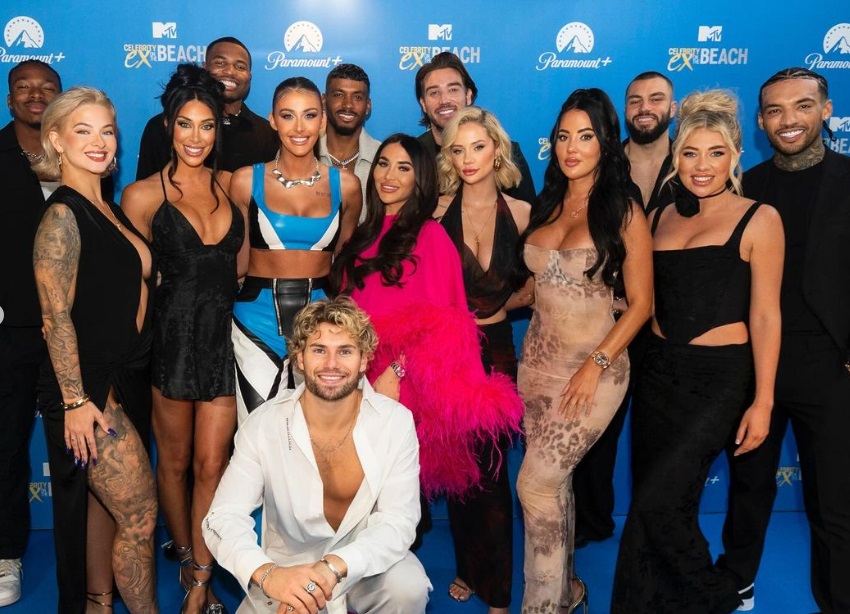 The cast united for a picture at the launch party before arguments broke out