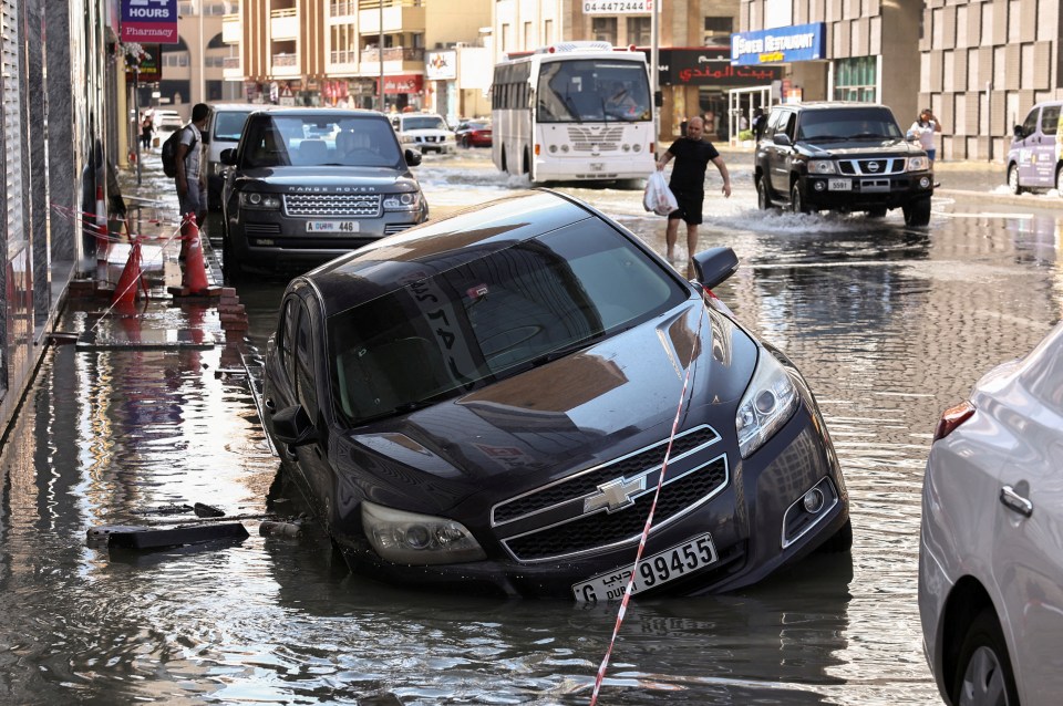 Lots of cars have been left stranded in Dubai