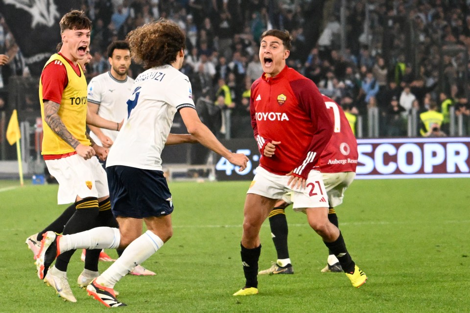 Dybala appeared to celebrate in Guendouzi's face at full time