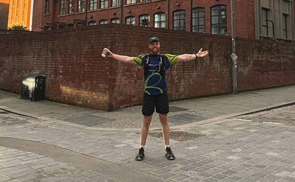 Edd Owen ran 290-metre loops of his apartment block and covered nearly 80 miles