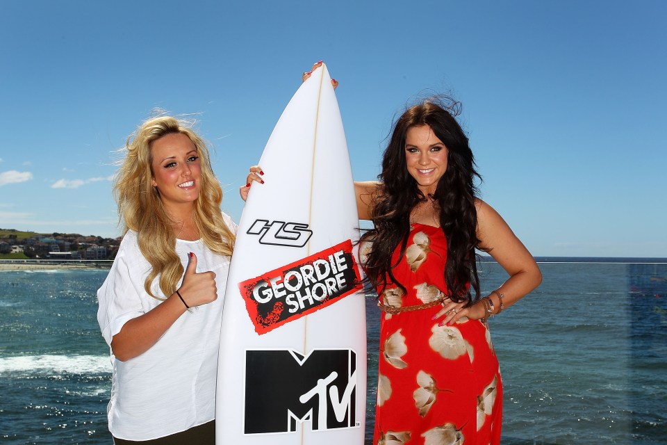 SYDNEY, AUSTRALIA – MARCH 05: Charlotte Letitia Crosby and Vicky Pattison of UK reality TV series, Geordie Shore, pose for a photo at Bondi Beach on March 5, 2013 in Sydney, Australia. (Photo by Lisa Maree Williams/Getty Images)