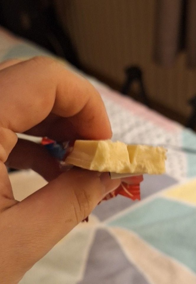 The social media revealed that their white chocolate KitKat was missing its wafer