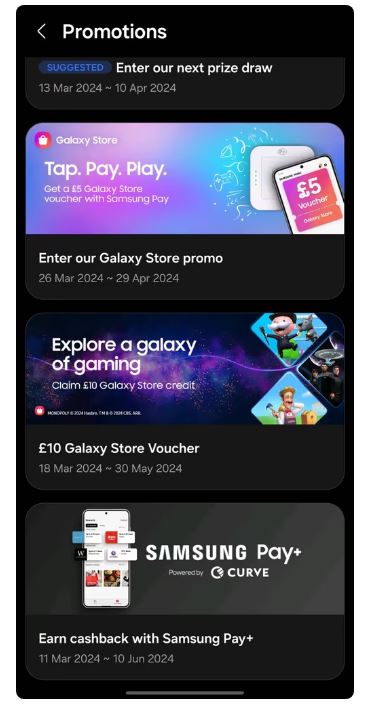 You can use the money on selected items in the Galaxy store until the voucher expires on 14 February 2025