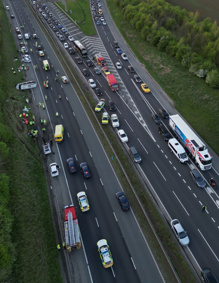 Both motorways were cordoned off yesterday