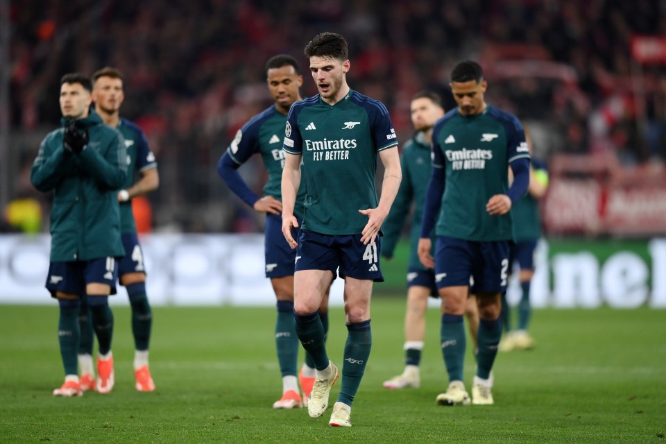 Arsenal were knocked out of the Champions League by Bayern Munich