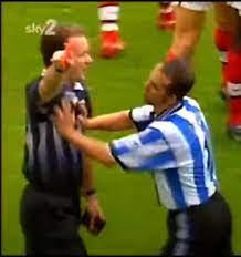 Paolo Di Canio is notorious for pushing ref Paul Alcock over in 1998