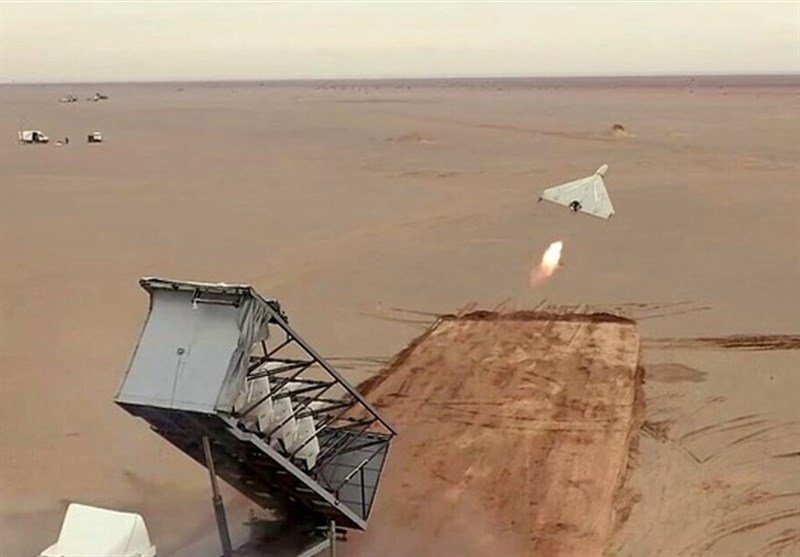 A drone being launched by Iran towards Israel during its 350-strong barrage on April 13