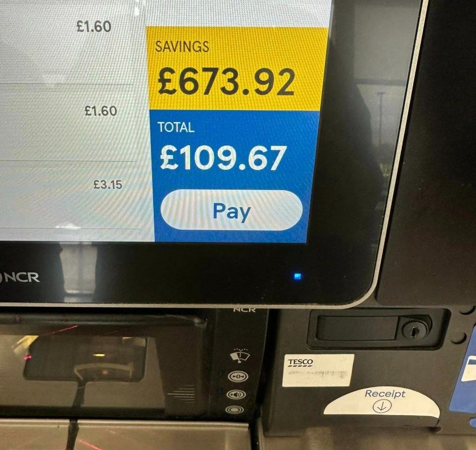 A Tesco customer saved £674 for the already discounted items