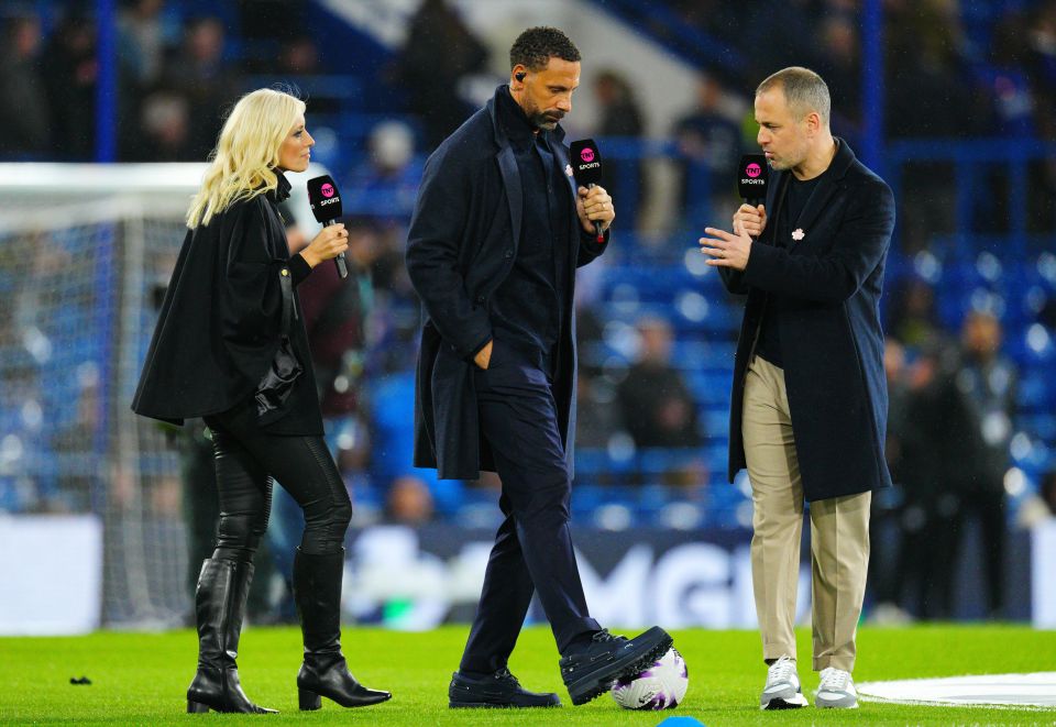 Ferdinand and Cole were on TNT Sports duty alongside presenter Lynsey Hipgrave