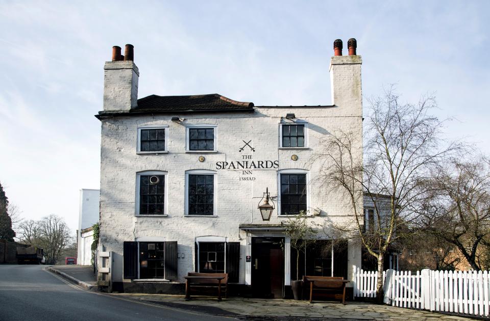 Taylor would often slip off for a drink and bite to eat at the quirky, wood-panelled Spaniards Inn