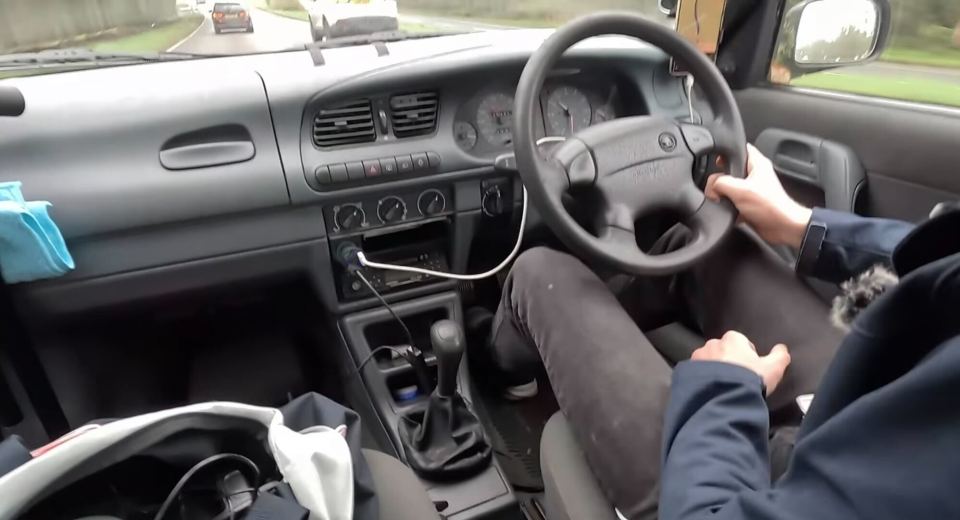 Inside the car the steering wheel and gear stick were both rather dodgy