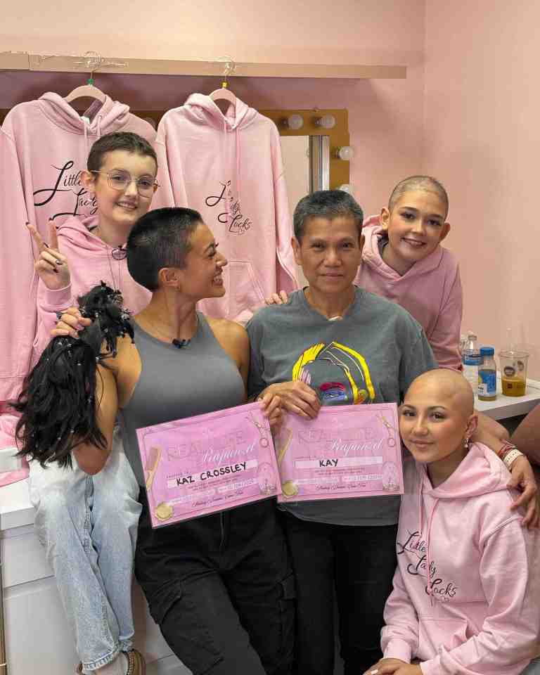 The reality star's mum also decided to shave her hair off for charity too