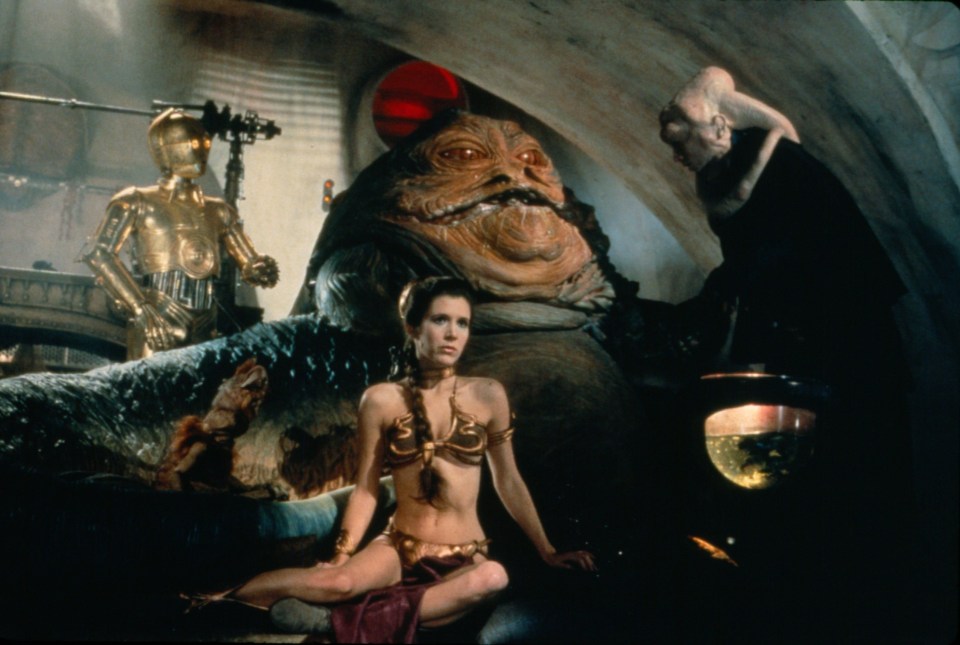 The actress wasn't thrilled to having to wear the costume when her character was captured by Jabba The Hutt