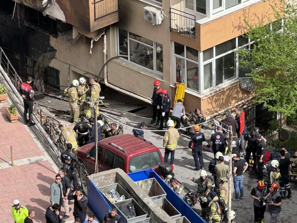 Emergency crews at the scene in the Besiktas district