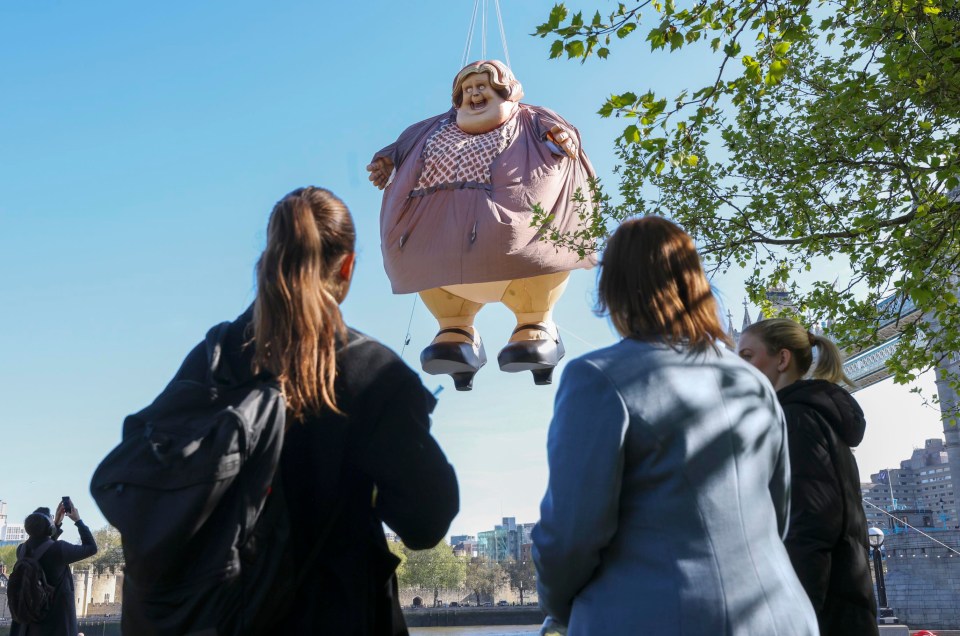 Londoners were left bemused upon seeing the giant inflatable in the capital