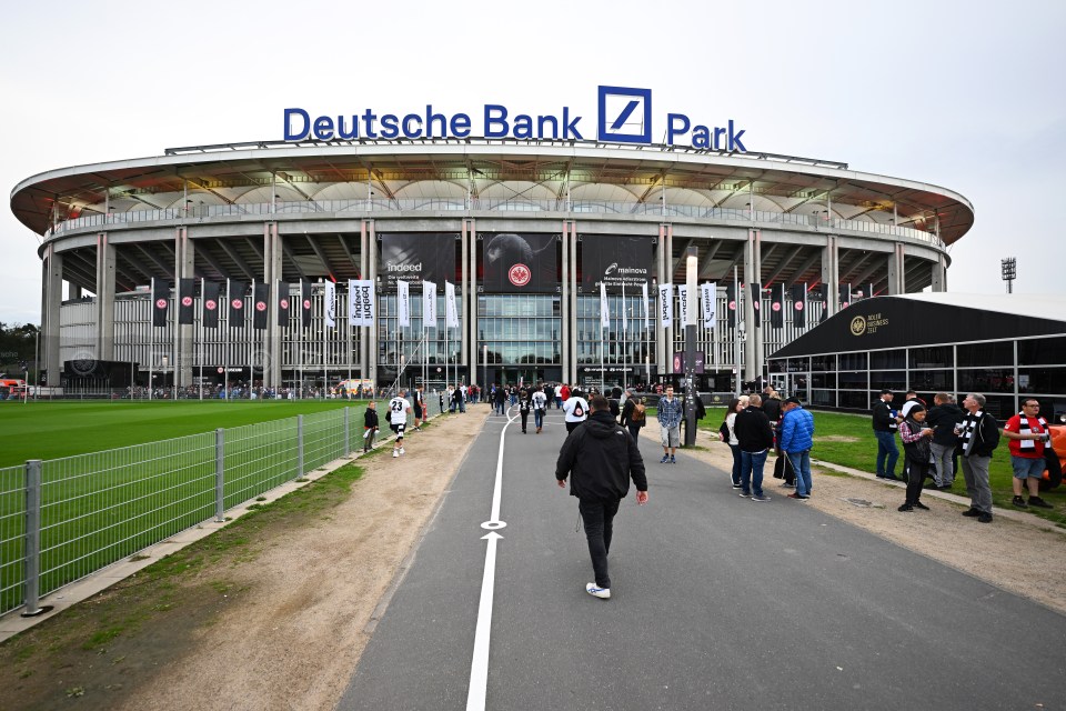 Uefa earmarked hotels for tens of thousands of Three Lions supporters attending games at the Deutsche Bank Park stadium, pictured, home of Eintracht Frankfurt