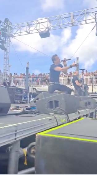 The rock group took to the stage onboard a cruise ship