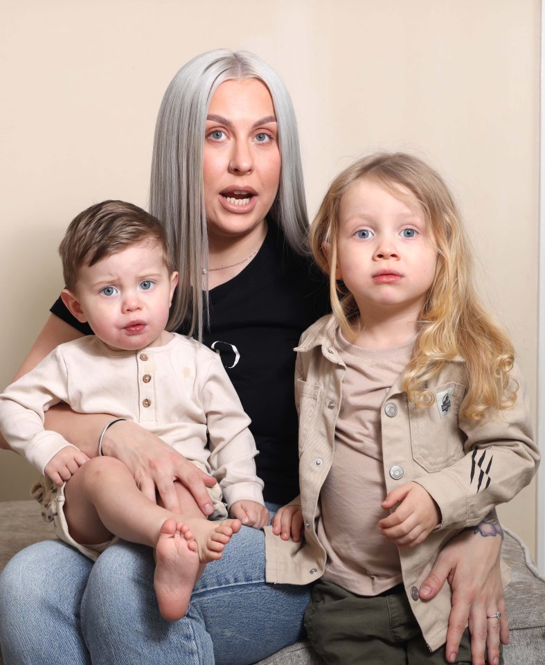 Sophie with sons Kobie and Kylo - who has a short back and sides haircut