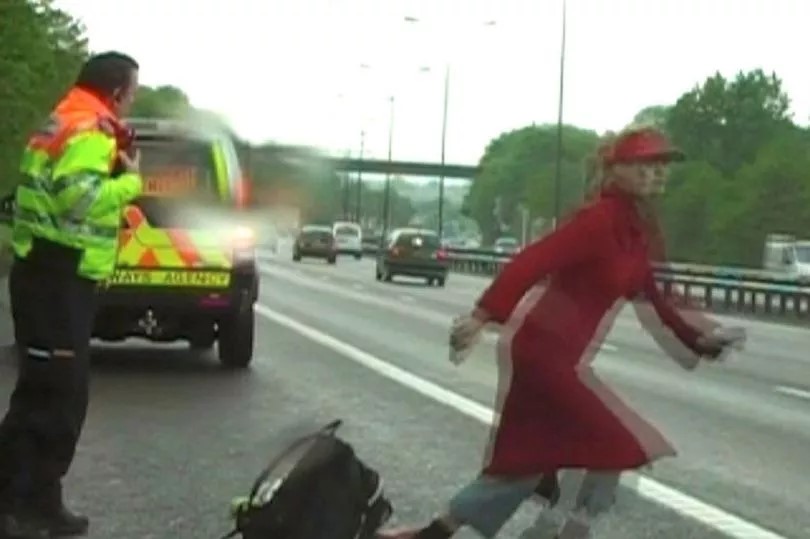 Sabina was seen running across traffic on the M6