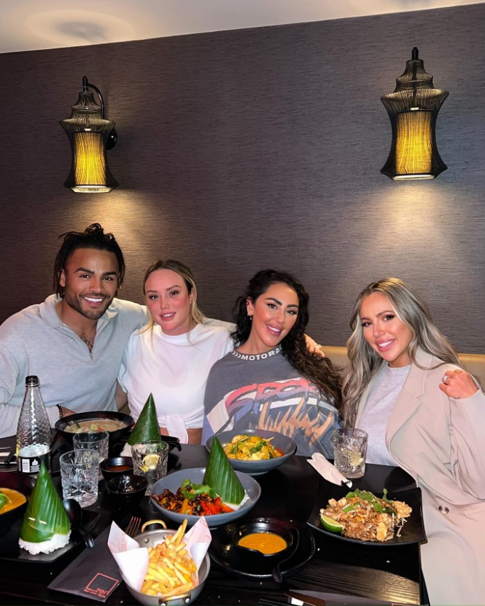 He was pictured out for dinner with Charlotte, Sophie and Holly