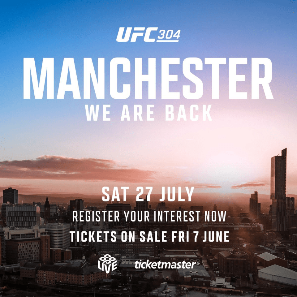 The UFC will return to the United Kingdom on July 27