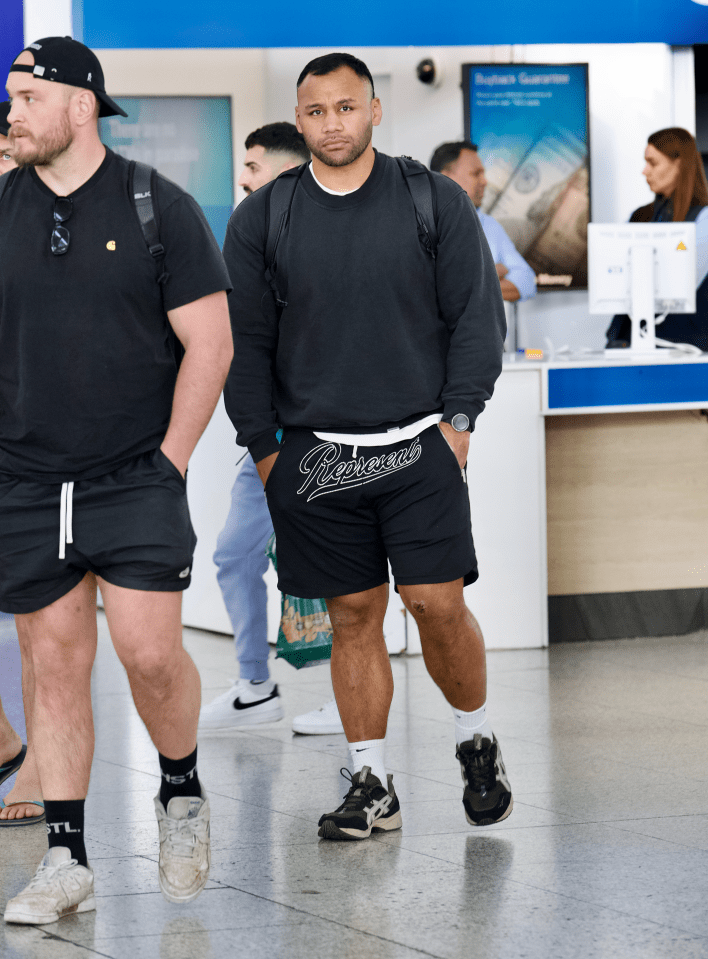 Billy Vunipola returns to Stansted Airport after being involved in a fracas in Palma