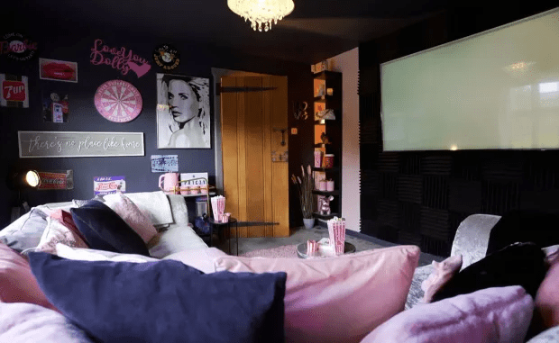 The cinema room was done up just last year