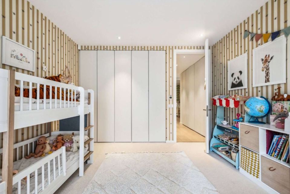 The kids room has a built in bedroom perfect to make space for their toys